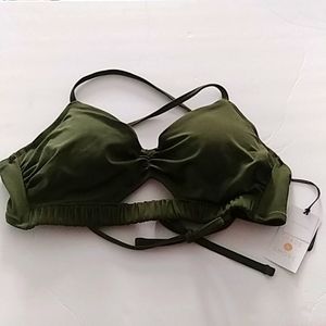 Women's Cinch Trim Cut Out Detail Bikini Top - Shade & Shore Palm